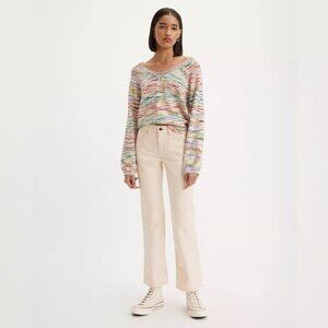 Levi's Premium MIDDY CORDUROY BOOTCUT WOMEN'S PANTS In White Smoke Size 25